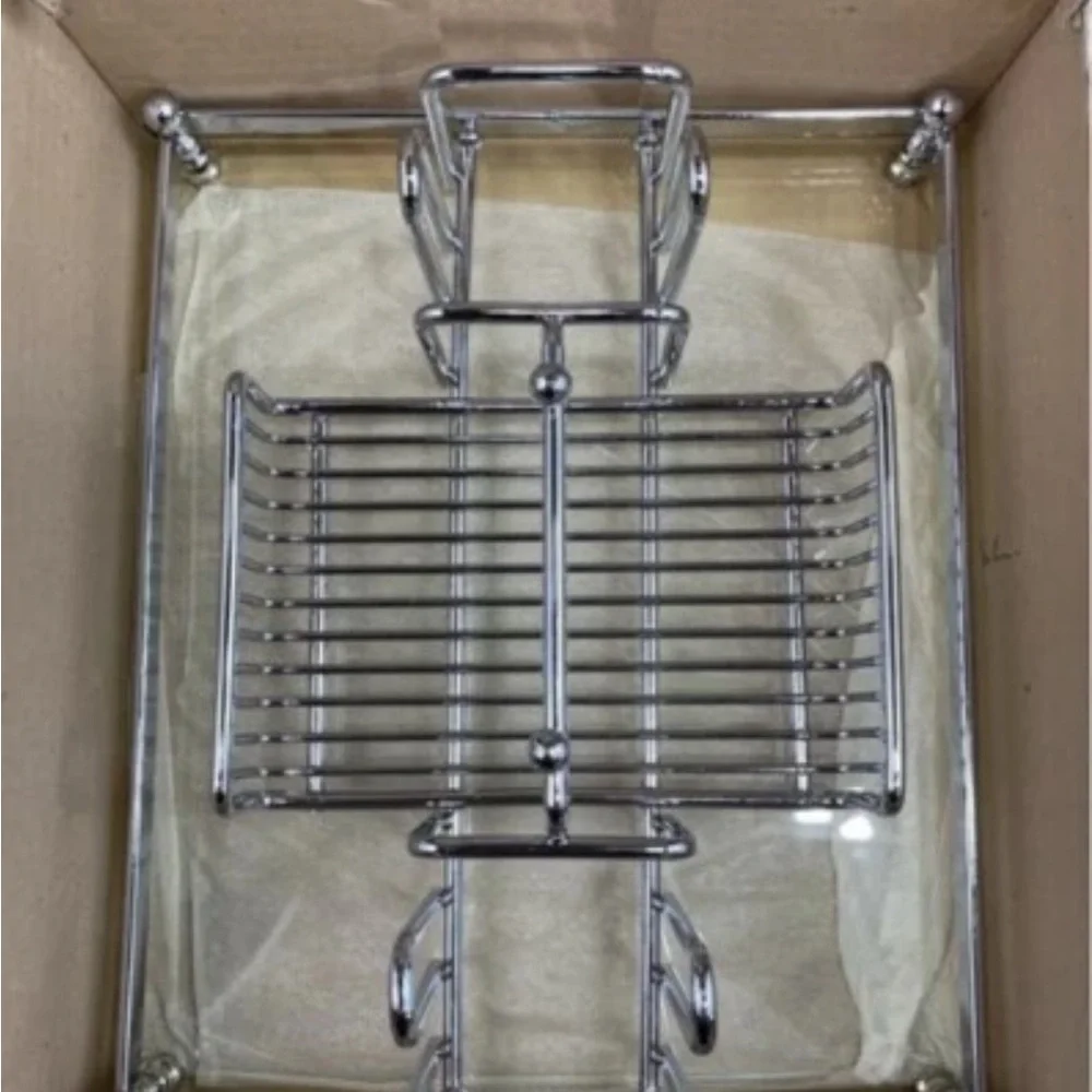 Vintage Barclay & Geneve‎ Flatware Buffet Caddy Organizer Chrome Acrylic 11